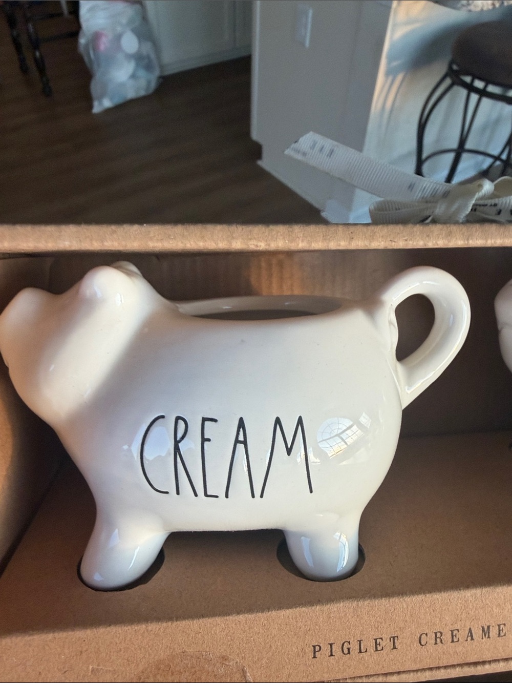 Rae Dunn White Piglet Creamer and Sugar Set - Picture 2 of 4